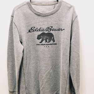 EDDIE BAUER small bear sweater! Warm graphic sweater